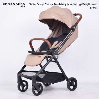 ChrisOlins OC630 Savage Premium Auto Folding Stroller Cabin Size CAPUCCINO