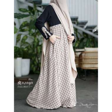 New Mazaya Motif 2 by Damaira hijab | gamis only | gamis casual XL Maroon