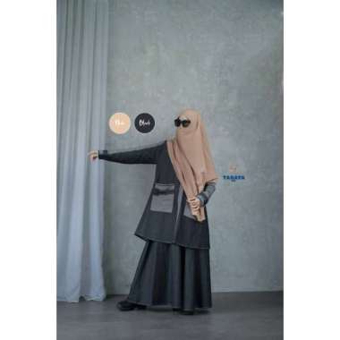 Tabaya Series Abaya Dan Tunik by Umah| Tunik Rok syar'i| Abaya Only M Tunik Rok Black
