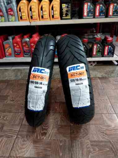 BAN MOTOR VARIO 160 & PCX 150 IRC SCT 100/80-14 & 120/70-14 TUBELES FREE PENTIL SEPASANG