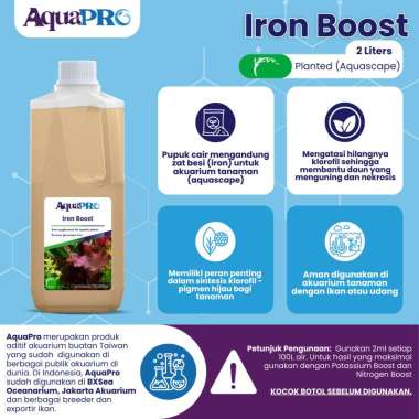 AquaPro Iron Boost 2Liter/67.6floz Pupuk Cair Zat Besi Aquascape