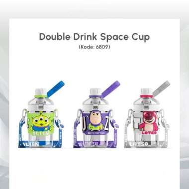 Disney Lemon Double Drink 650ML Botol Minum Anak / Botol Tempat Air Minum / Drink Up Bottle Lotso