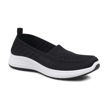 Dr. Kevin Sepatu Olahraga Sport Wanita Sneakers Rajut Slip On 559-012 Hitam 38