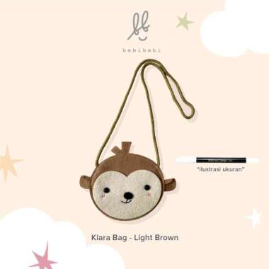 BEBIBEBI Tas Selempang Anak Bentuk Monyet - Kiara Sling Bag Cokelat Muda