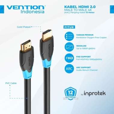 Kabel HDMI Vention AAC Black 20M Male to Male Cable 20 Meter