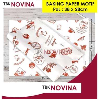 [ 1 lembar ] WAX PAPER 38x28cm / Baking Paper Motif / Kertas Kebab / Kertas Roti A -BAKERY BROWN