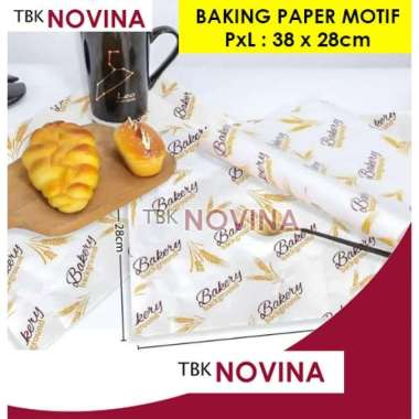 [ 1 lembar ] WAX PAPER 38x28cm / Baking Paper Motif / Kertas Kebab / Kertas Roti D-BAKERY KUNING