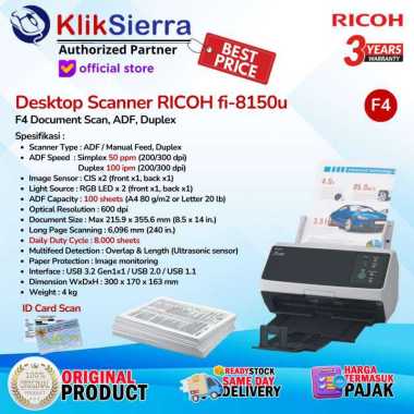 RICOH fi-8150U Desktop Document Scanner 50 ppm - ADF, Manual Feed, Duplex 100 ipm - FUJITSU fi8150U