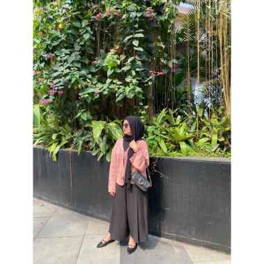 XERIASTORE - ARUMI OUTER CROP CARDIGAN JARING KNIT TALI KOREA Burgandy