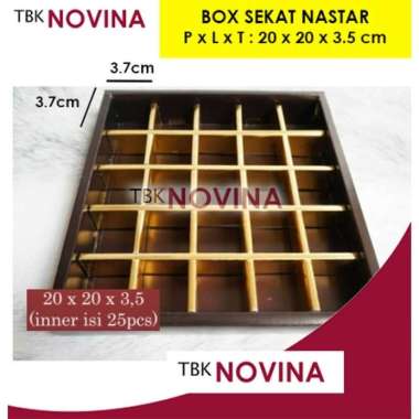 KOTAK SEKAT NASTAR / BOX SEKAT EMAS TUTUP MIKA / KOTAK KUE NATAL IMLEK LEBARAN COKLAT