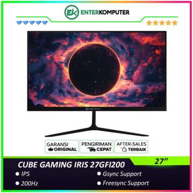 Monitor CUBE GAMING IRIS 27GFI200 27" FHD IPS Frameless 200Hz Gaming Monitor with AMD FreeSync & G-S