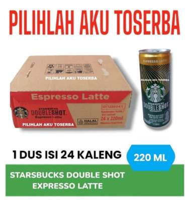 Kopi STARBUCKS Doubleshot ESPRESSO LATTE Kaleng Can 220 ml - ( HARGA 1 DUS )