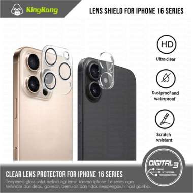 KingKong Tempered Glass Camera Lens Shield Clear Protector for iPhone 16 / 16 PLUS / 16 PRO / 16 PRO