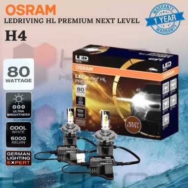 LED OSRAM H4 Premium Next Level 80w Hi Low HL 80 watt Headlamp Lampu Mobil Bohlam 6000K