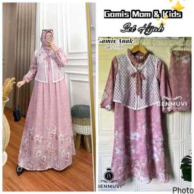gamis couple ibu dan anak Yura Dress set hijab gamis ceruty gamis anak gamis pesta gamis brukat gami