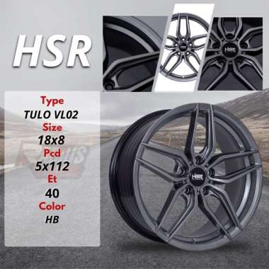 Velg mobil mercy audi vw dll ring 18 pcd 5x112 hsr tulo hyper black