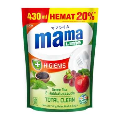 Promo Harga MAMA LIME Cairan Pencuci Piring Green Tea 400 ml - Blibli
