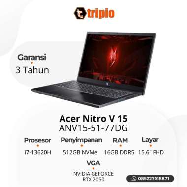 ACER NITRO V 15 ANV15-51-77DG Core i7-13620H 16GB 512GB RTX2050 4GB 15.6″ FHD 144Hz WIN11 OHS