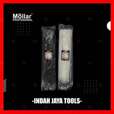 MOLLAR Cable Ties 4.8 x 400 mm HITAM PUTIH Kabel Tie 40 cm Pengikat Strap Nylon Hitam