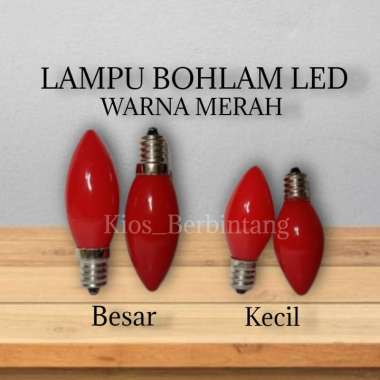 Lampu Bohlam LED Warna Merah 2 Pcs Kecil