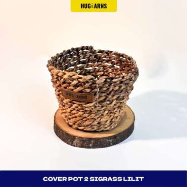 HUGeARNS - Cover Pot 2 Sigras Lilit Anyaman Aesthetic / Cover Pot Anyam / Cover Pot Anyaman Pot / Co