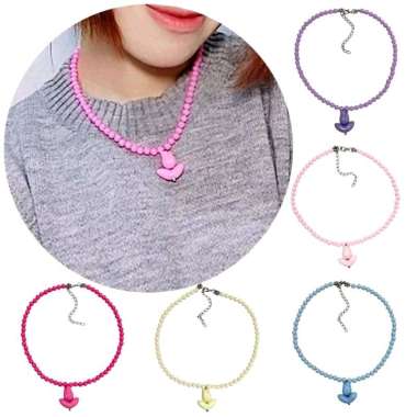 Sloane Tulip Pastel Beads Necklace Kalung Manik Bunga Flower Warna Warni Handmade Fashion NL Sloane 