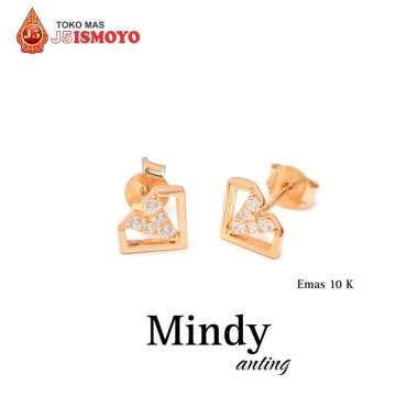 Anting Emas Mas Asli Model Tindik Mindy J5 Ismoyo