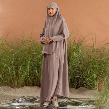 Lozy Hijab - Asma Abaya Set (Abaya Set Khimar Umrah dan Haji) S-M Sparrow