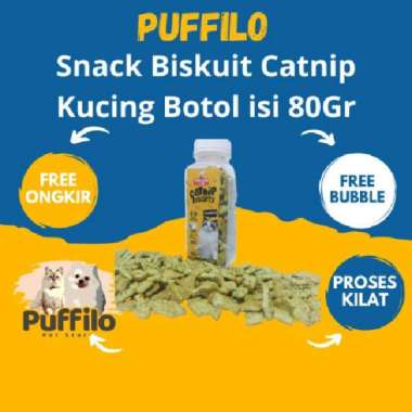 Snack Biskuit Catnip Kucing Botol isi 80Gr