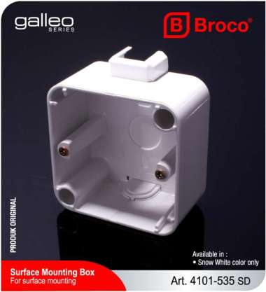 Broco Outbow Doos Galleo Gracio 4101 Original - OB Dus Kotak Dudukan Tempel Saklar Stop Kontak Putih