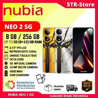 NUBIA NEO 2 5G 8/256 GB TERBARU GARANSI RESMI NEO 2 5G 8/256 GB RAM 8+12 GB - NUBIA NEO 2 5G Silver