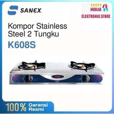 Sanex Kompor Gas 2 Tungku K-608S Stainless Steel K608S K 608S K 608 S Original New Arrival Terbaru B