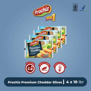 Keju PROCHIZ Slice Cheddar 10's Paket 4 Pcs