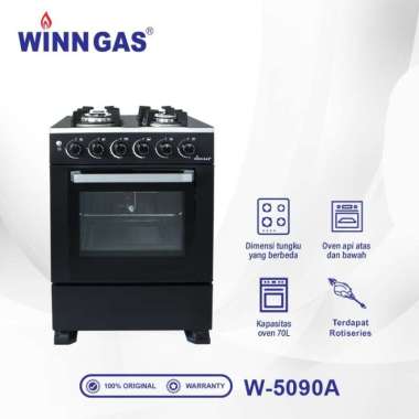 Winn Gas Kompor FreeStanding 4 Stove + Oven W5090 Grill