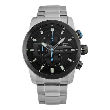 Jam Tangan Pria Alexandre Christie Chronograph AC 6562 MC BTEBABU Men Black Dial Stainless Steel Str