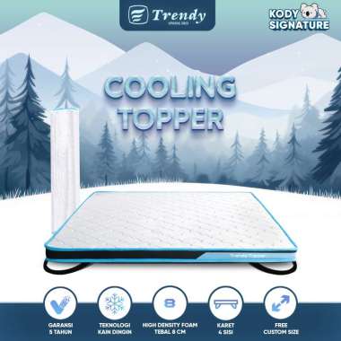 Kody Trendy Cooling Mattress Topper 8cm - Lapisan Alas Kasur Medium Firm Roll Packed 180 x 200