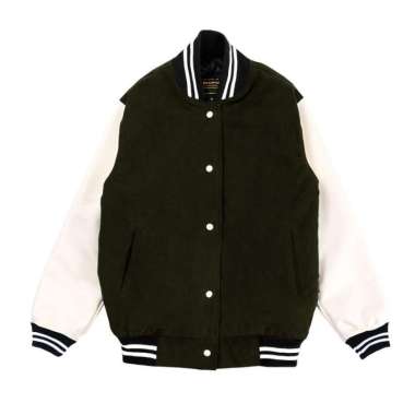 ETERNALWORKS BASIC OLIVE GREEN VARSITY JACKET L