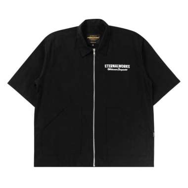 ETERNALWORKS HOMELAND BLACK WORKSHIRT BOXY ZIPPER - KEMEJA WORKSHIRT ZIPPER M