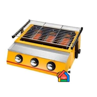 Kompor Gas Pemanggang BBQ Grill Roaster Panggangan 2, 3, dan 4 Tungku 3 Tungku