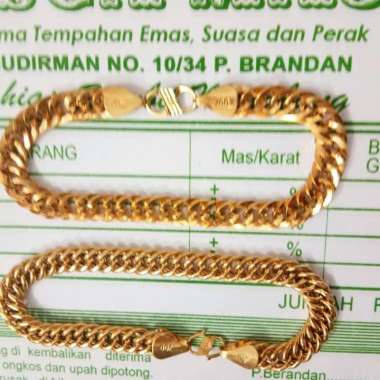 Gelang papan emas asli 700 UBS 3 gr