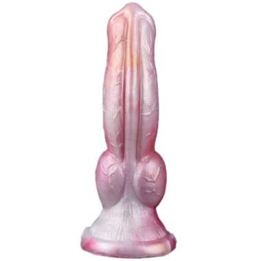 Colored animal dog cock squeezing inflatable silicone dildoS PINK-xL