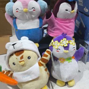 Pudgy Penguins Plush Doll mainan boneka penguin viral barcode segel headphone
