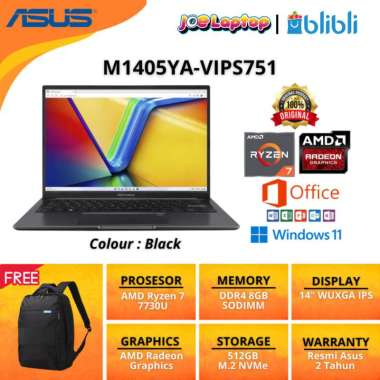 Asus M1405YA-VIPS751 Black Ryzen 7 7730U Win11 OHS