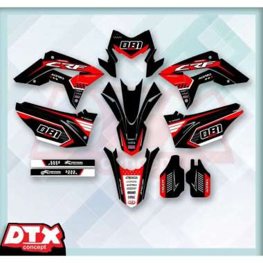 Stiker Crf 150L Full Bodi Standar Warna Hitam Merah Kode FK081
