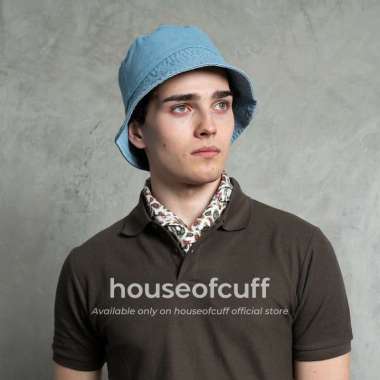 Houseofcuff bucket hat denim jeans biru muda