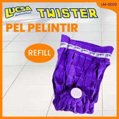 Lucsa Refill Twister Pel Pelintir Pelan Lantai Putar Peras Kain Microfiber Wringer Twist Mop