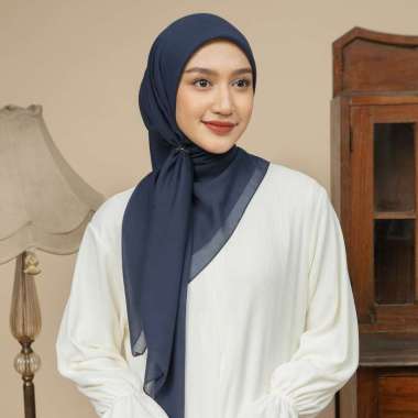 Lozy Hijab - Nala Voal Square (Hijab Voal Segiempat Segi Empat) Medium Blue