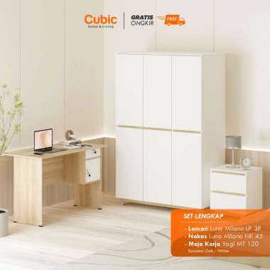 Cubic Set Kamar Tidur / Paket Kamar SIlver 2 / LUNA MILANO LP + LUNA MILANO NK 45 + YAGI MT 120 Lema