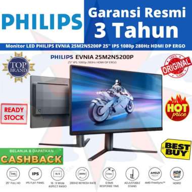 Monitor LED PHILIPS EVNIA 25M2N5200P 25" IPS 1080p 280Hz HDMI DP ERGO 25M2N5200P
