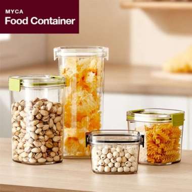 Myca Transparent Food Container White / Tempat Penyimpanan Makanan Cantil Unik Minimalis